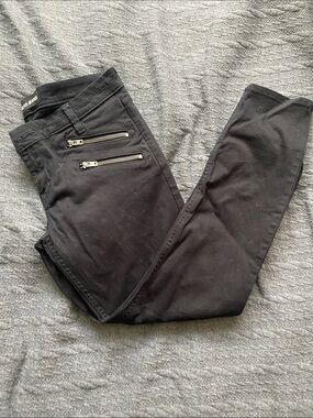 Express jeans Black Ankle Skinny Jeans with Zipper Detail - Women's